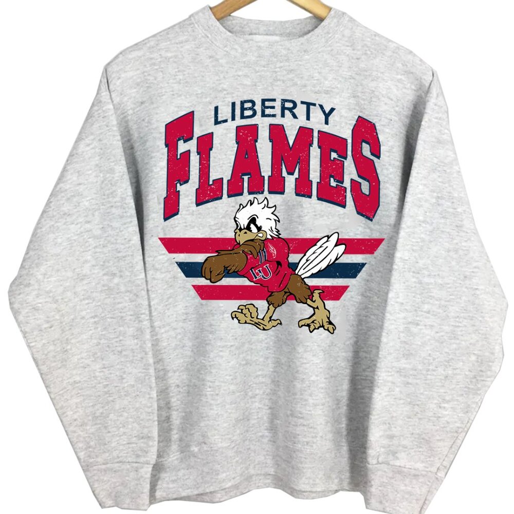 NCAA Liberty Flames Football Sweatshirt Shirt Liberty Varsity Football Team